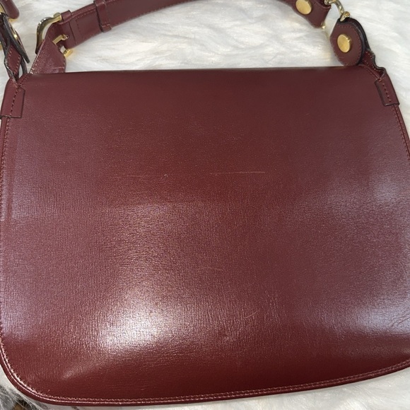 Cartier Elegant Burgundy Leather Shoulder Bag - Picture 6 of 12